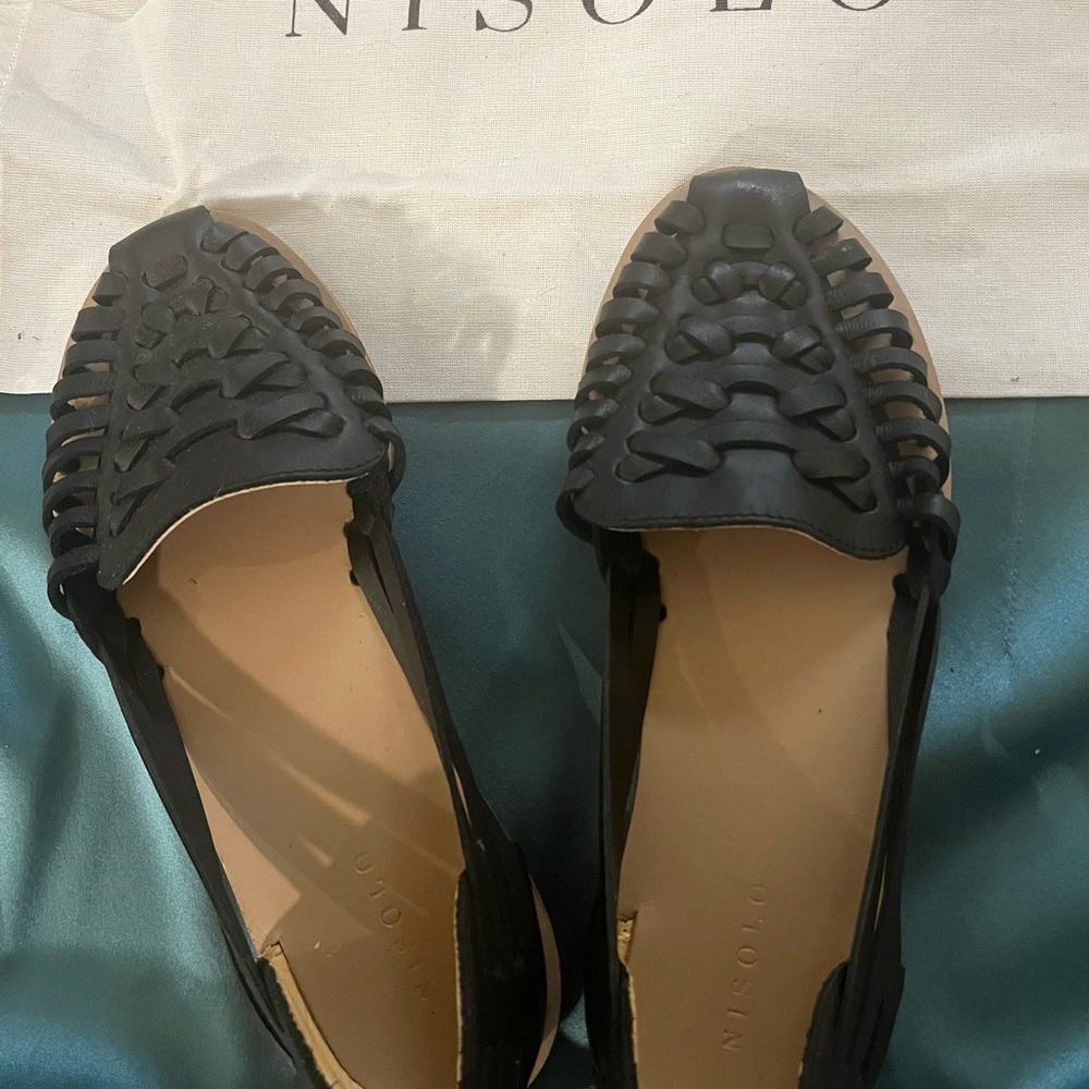 Nisolo black hurache sandals slip on comfort